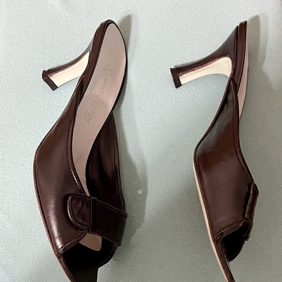 Vintage Cynthia Rowley Peep Toe Slides - Picture 4 of 8